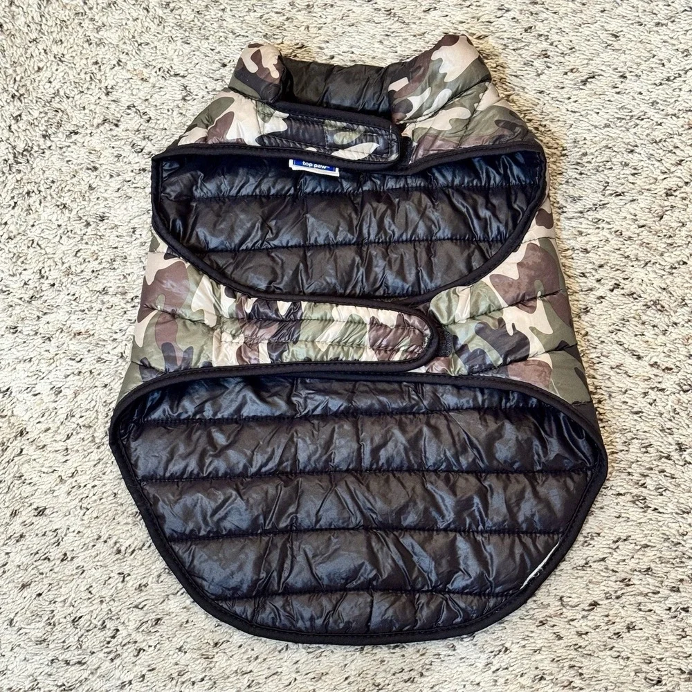 Top‎ Paw Dog Puffy Rain Sweater And Coat Jacket Camouflage Large